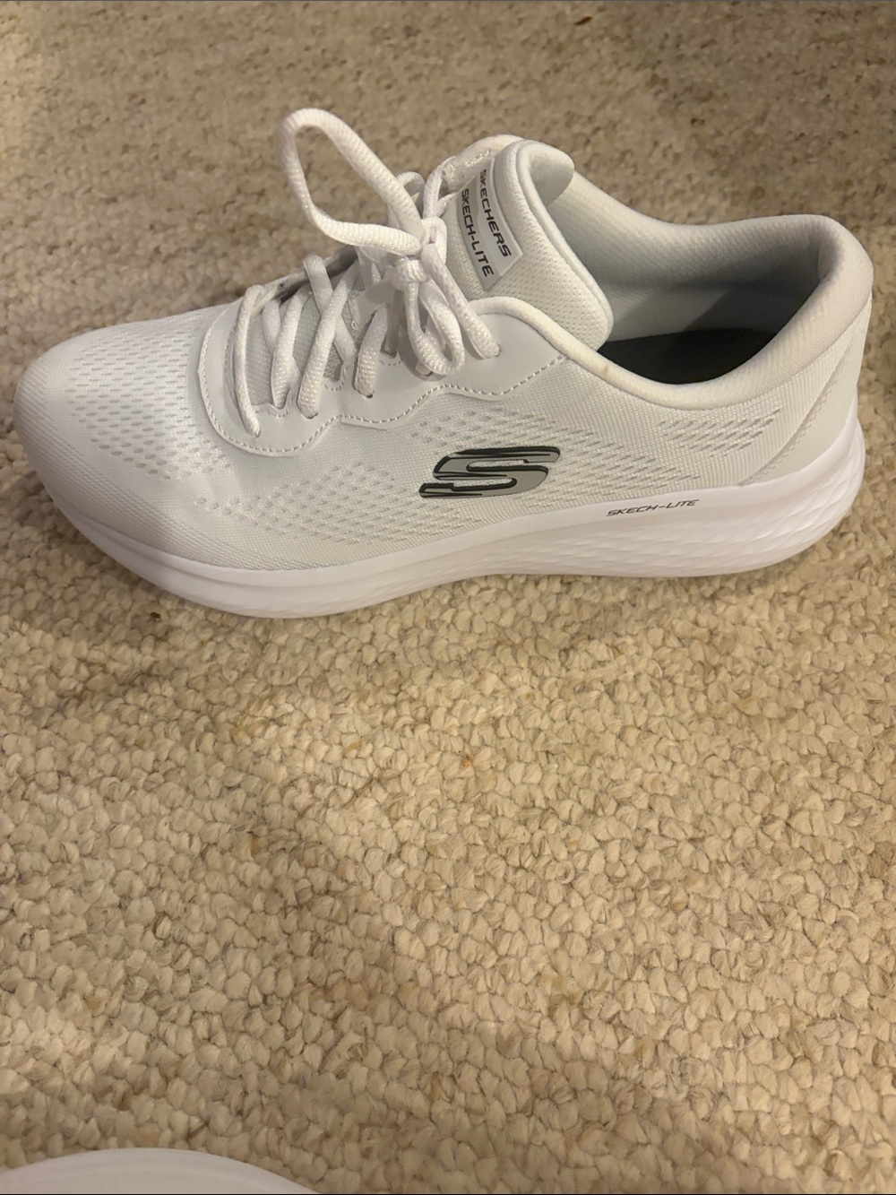 Skechers Women’s White Sneakers with Silver Logo - Picture 7 of 9